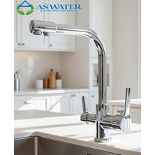 As Water 3 Yollu Arıtma Bataryası Arıtma Musluğu  Sıcak-Soğuk ve Arıtma Suyu Krom