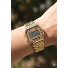 Lee Cooper Dijital Kadın Kol Saati | Altın Renk Çelik Kasa, Örgü Çelik Kordon, Alarm, Kronometre