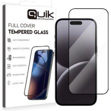 Quik Accessories iPhone 16 Pro Max Temperli Cam Ekran Koruyucu (Tam Kaplama)