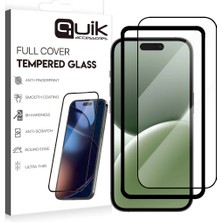 Quik Accessories iPhone 16 Pro Temperli Cam Ekran Koruyucu (Tam Kaplama)