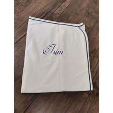 Minik Adımlar Minik Adımlar Isme Özel Nakışlı Biyeli Penye Battaniye Isimli