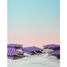 e ERTA Mor Benekli Kraft Çanta 25X31 cm 15 Adet Hediye Poşeti , Hediye Paketi Puantiyeli Kraft Kağıt Çanta