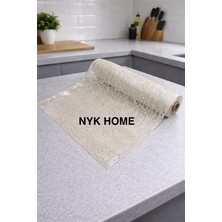 NYK Home Pvc Deliksiz Altı Şeffaf Kaplama Dantel Raf Örtüsü Dolap Örtüsü
