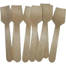 Usin 100 Adet Ahşap Mini Ofis Işyeri Için Çay Kahve Karıştırma Kaşığı Dondurma Kaşığı Kaşık