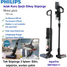 Philips 7000 Serisi Aquatrio XW7263/11 Islak Kuru Şarjlı Dikey Süpürge + Hassas Mutfak Tartısı Hediye