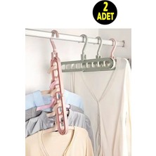 Usin 2 Adet 9 Göz Katlanabilir Akıllı Elbise Askısı Askılık Gardırop Elbise Dolabı Düzenleyici Organizer