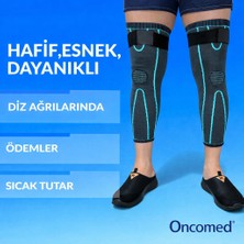 Oncomed Kompresyon Destekli, Kaymaz, Ağrı Azaltıcı Diz Koruyucu Sıcak Tutan Dizlik Lüx Örgü