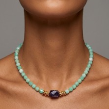 THEIA GemWorks Elva — Amazonit & Ametist Kolye