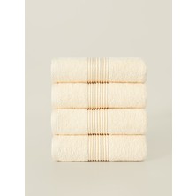 Ellaline 4'lü El Yüz Havlusu Seti %100 Pamuk Sertifikalı Banyo | Mutfak Çeyizlik 50X90CM Krem