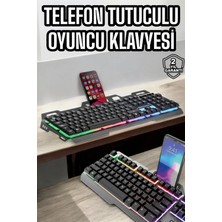 Pilelistore- Oyuncu Klavyesi Q Klavye Rgb Işıklı Mouse Hediyeli