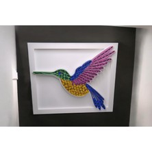 Uztech Modern Sinekkuşu Figürlü Duvar Dekorasyonu ( Çerçeveli Özel Tasarım)