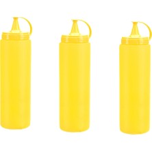 Kuzgun Ticaret Mayonez Sos Şişesi - 1000ML Dev Boy Sarı 3 Adet