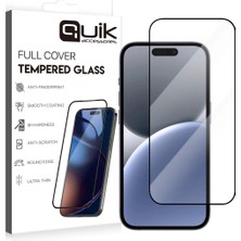 Quik Accessories iPhone 16 Plus Temperli Cam Ekran Koruyucu (Tam Kaplama)