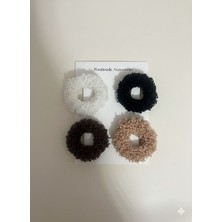 Bayfas 4'lü Renkli Peluş Toka Seti