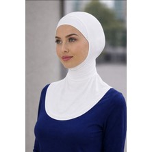 Minawish Kaliteli Boyunluklu Bone - Beyaz