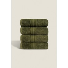 Ellaline 3'lü El Yüz Havlu Seti %100 Pamuk Sertifikalı Baş Havlusu | Mutfak | Çeyizlik 50X90CM Koyu Yeşil