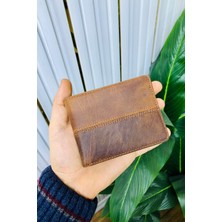 Derius Lucca Eskitme Taba Çok Kart Bölmeli Kişiye Özel Isim Baskılı Hakiki Deri Spor Erkek Cüzdanı