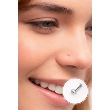 Sacce Scarves & Accessories Gümüş Renk 1.5 mm Çelik Top Hızma Burun Piercingi