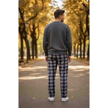 Havva Home Erkek Kadın (Unisex) Kare Ekose Desenli Polar Pantolon Ev Içi Ev Dışı Kullanım Hediye Için Uygun (Tek Alt)