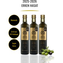 Green Amour Erken hasat soğuk sıkım, 0.16 Asit, 471 Polifenol, Naturel Sızma (500 ml x 3 adet) Memecik Zeytinyağı