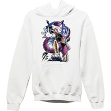 Fuddy Moda Unisex Frieza Baskılı Kapüşonlu Sweatshirt, Oversize Dragon Ball Anime Temalı Hoodie