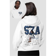 Fuddy Moda Oversize Sza Playlist Sırt Baskılı Kapüşonlu Sweatshirt, Unisex Sza Yazılı Hoodie