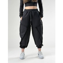 Cocopelli Dikiş Detaylı Siyah Kadın Jogger Pantolon COC2758