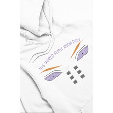 Fuddy Moda Unisex This World Shall Know Pain Yazılı Kapüşonlu Sweatshirt, Oversize Naruto Anime Baskılı Hoodie