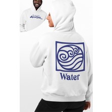 Fuddy Moda Unisex Su Krallığı Sırt Baskılı Kapüşonlu Sweatshirt, Oversize Avatar The Last Airbender Hoodie