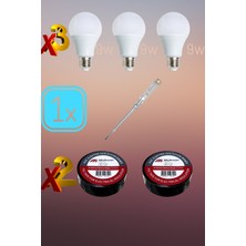 Kondel Aydınlatma Ev Elektrik Ihtiyaç Seti – 3 Ampul + 2 Izole Bant + Kontrol Kalemi