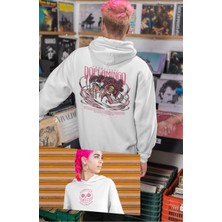 Fuddy Moda Oversize Donquıxote Doflamingo Sırt Baskılı Kapüşonlu Sweatshirt, Unisex One Piece Anime Hoodie