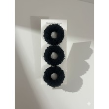 Bayfas 3'lü Siyah Peluş Toka Seti