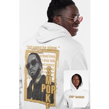 Fuddy Moda Oversize Pop Smoke Sırt Baskılı Kapüşonlu Sweatshirt, Unisex Rapper Temalı Hoodie