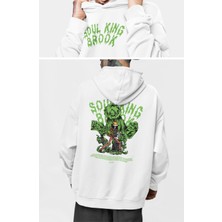 Fuddy Moda Oversize Soul King Brook Sırt Baskılı Kapüşonlu Sweatshirt, Unisex One Piece Temalı Anime Hoodie