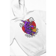 Fuddy Moda Unisex Neon Genesis Evangelion Baskılı Kapüşonlu Sweatshirt, Oversize Anime Temalı Hoodie