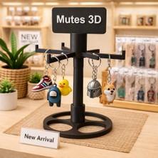 3D Tek Kat Siyah Anahtarlık STANDI-1305