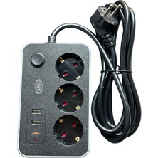 Avarson (1 Adet) Ars Isıya Dayanıklı Termal Akım Korumalı 3 Lü Priz 2 Metre