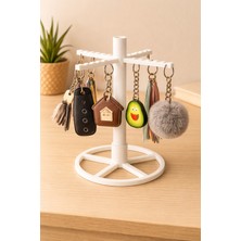 3D Tek Kat Beyaz Anahtarlık STANDI-1306