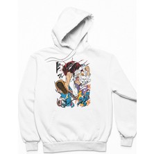 Fuddy Moda Unisex Luffy Vs Kaido Baskılı Kapüşonlu Sweatshirt, Oversize One Piece Anime Temalı Hoodie