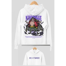 Fuddy Moda Oversize Marshall D. Teach Sırt Baskılı Kapüşonlu Sweatshirt, Unisex One Piece Temalı Anime Hoodie