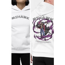 Fuddy Moda Oversize Mihawk Sırt Baskılı Kapüşonlu Sweatshirt, Unisex One Piece Temalı Anime Hoodie