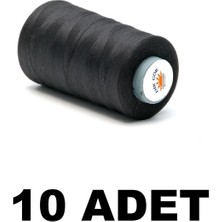 Sms Atılım Kozalı 10 Adet 120 Numara Siyah Renkli Polyester Dikiş Ipliği 5000 Metre