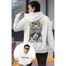 Fuddy Moda Oversize Tsunade Senju Sırt Baskılı Kapüşonlu Sweatshirt, Unisex Naruto Anime Temalı Hoodie