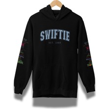 Fuddy Moda Unisex Swiftie Albümler Kol Baskılı Kapüşonlu Sweatshirt, Oversize Taylor Swift Temalı Hoodie