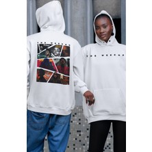 Fuddy Moda Unisex The Weeknd Albüm Resimleri Sırt Baskılı Kapüşonlu Sweatshirt, Oversize Rapper Temalı Hoodie