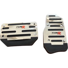 Otohousse Universal Otomatik Metal Pedal Seti 2 Parça Krom Siyah