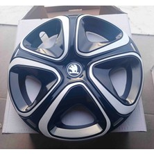 Yk Skoda Octavia / Fabia/ Superb / Favorit Uyumlu 16 Inç Jant Kapağı 4'lü Takım Amblem Hediyeli