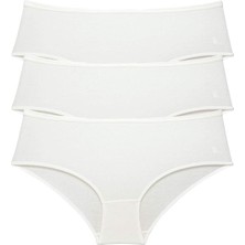 Royaleks 3 Adet Kadın Yüksek Bel Bato Külot Krem