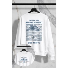 Fuddy Moda Oversize Unisex But Why Nihilist Penguen Hikayesi Sırt Baskılı Bisiklet Yaka Kapüşonsuz Sweatshirt