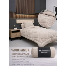 Kurt Homeware %100 Pamuk Çift taraflı Wellsoft Peluş Kışlık Yorgan Yastık kılıfı ve Lastikli Çarşaf
